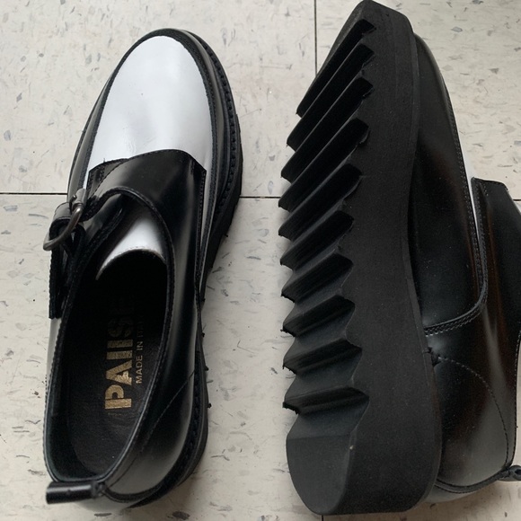 New Italian Leather Platform Shoes — Single Buckle - Picture 4 of 6